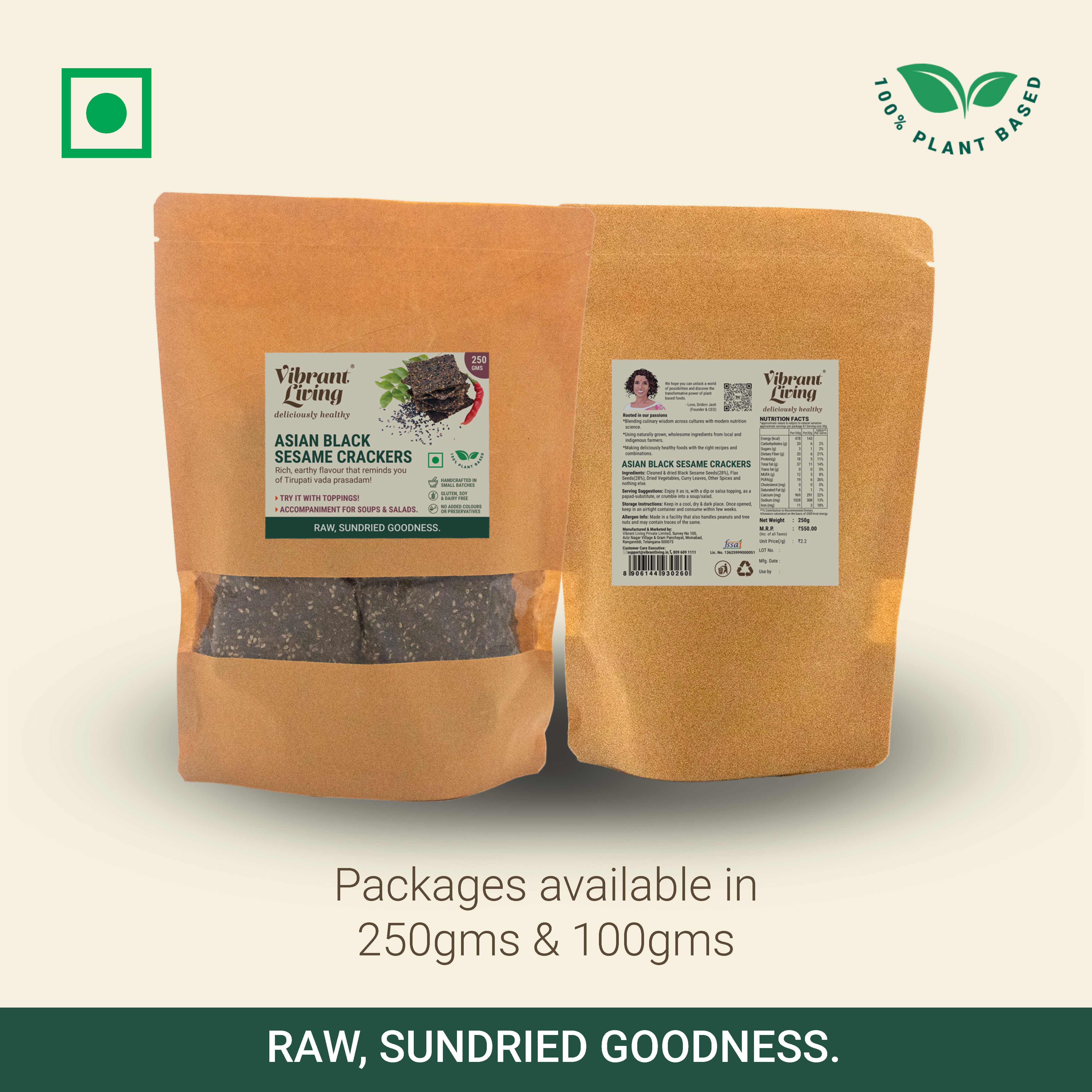 Asian Black Sesame & Curry Leaf Crackers