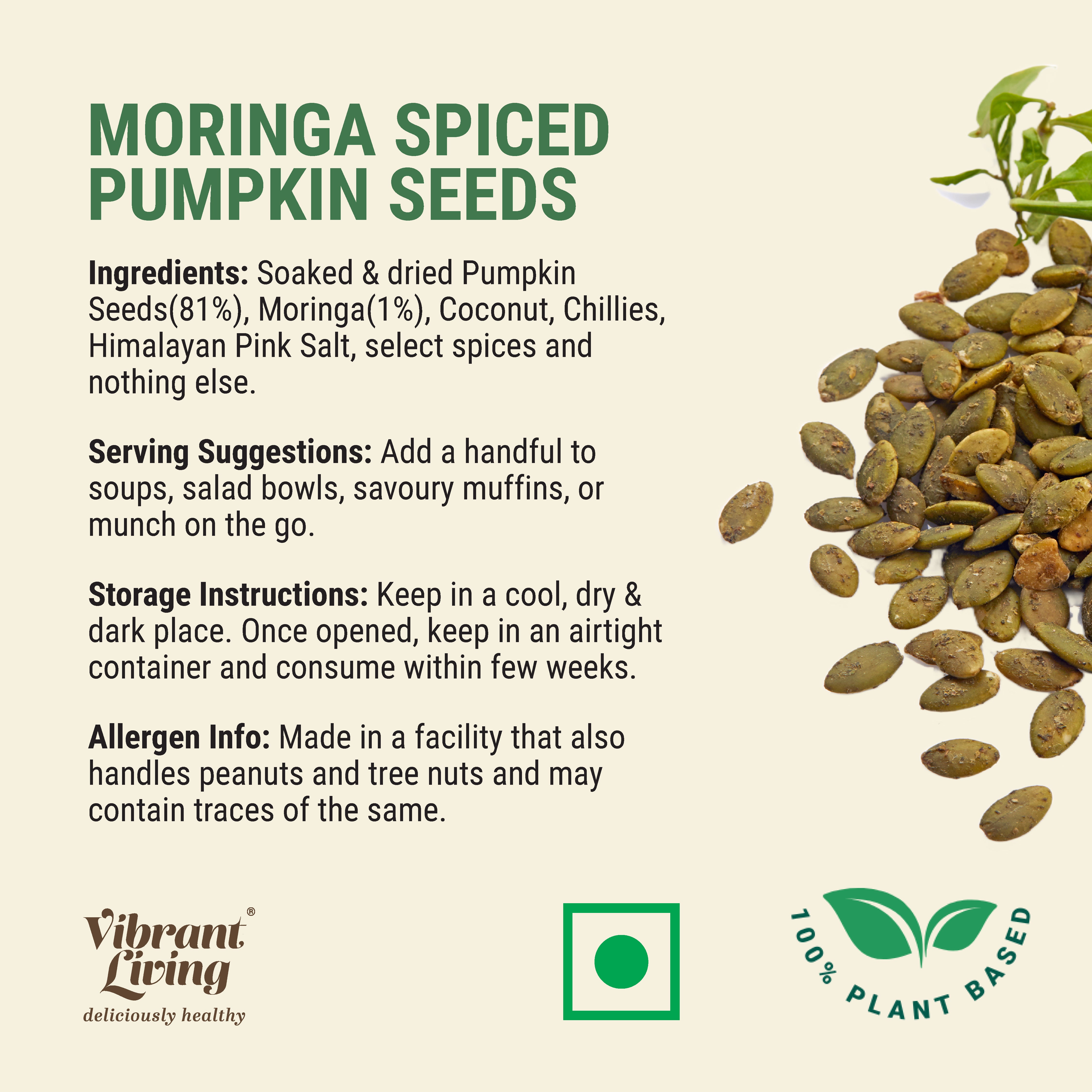 Moringa Spiced Pumpkin Seeds