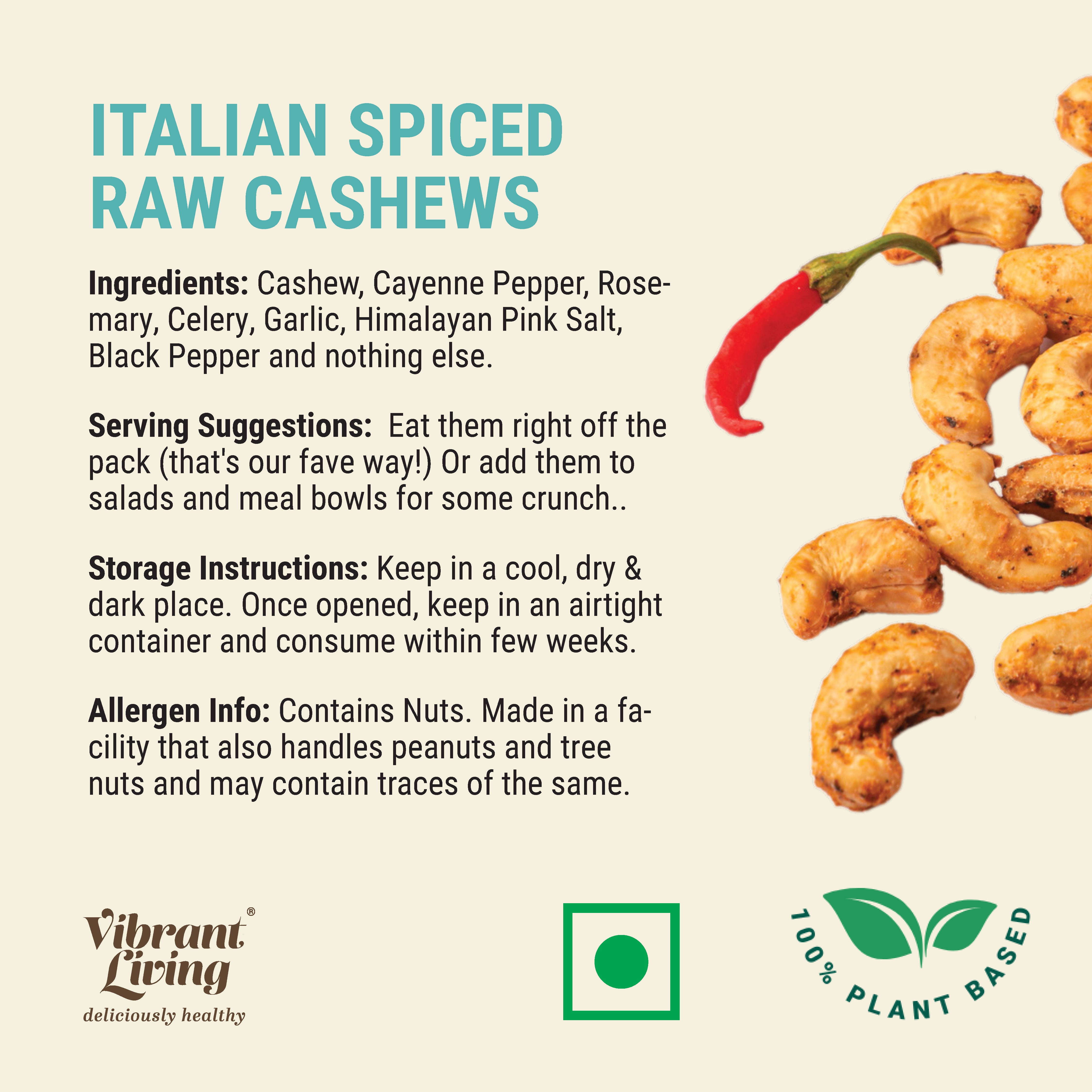 Italian Spiced Raw Organic Cashews