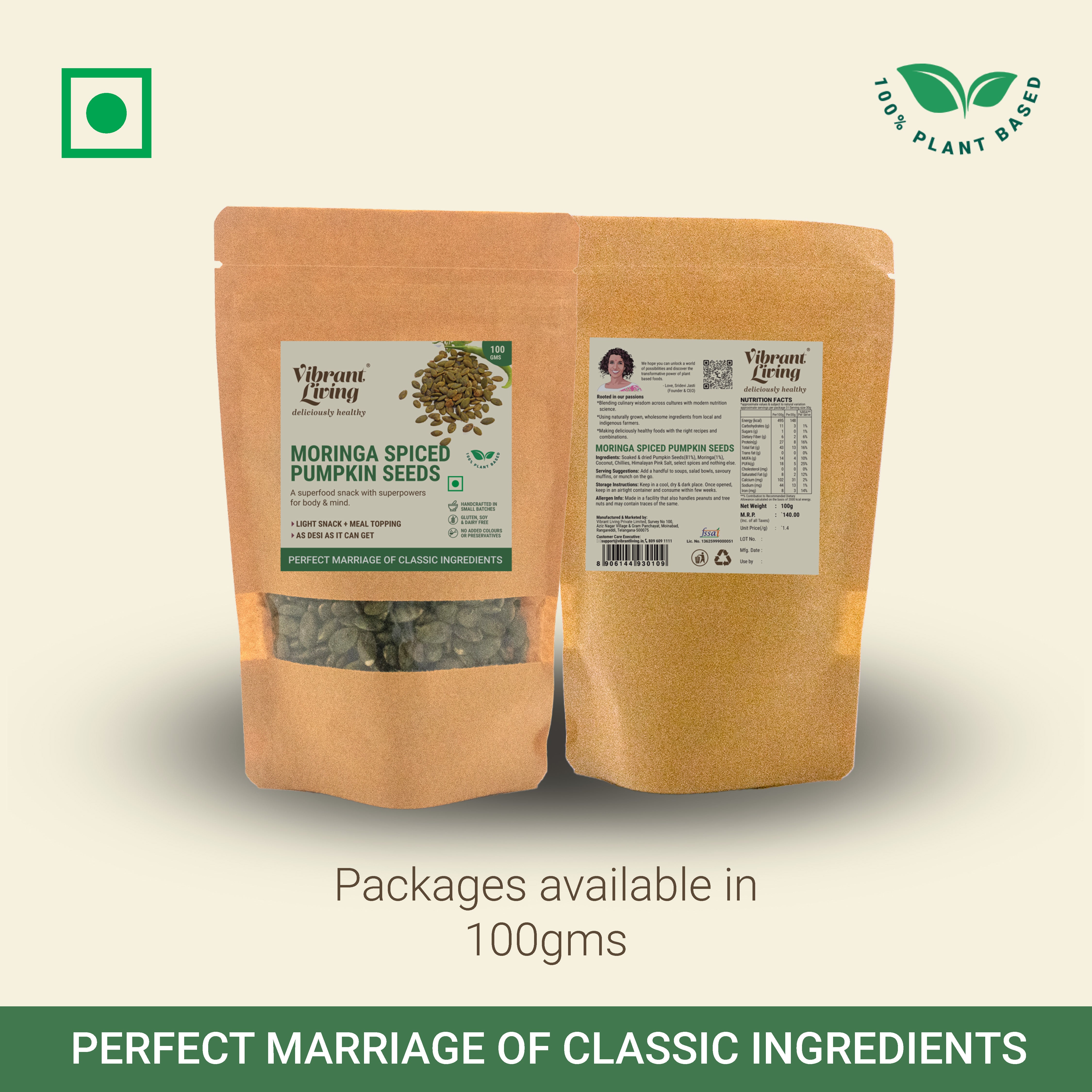 Moringa Spiced Pumpkin Seeds